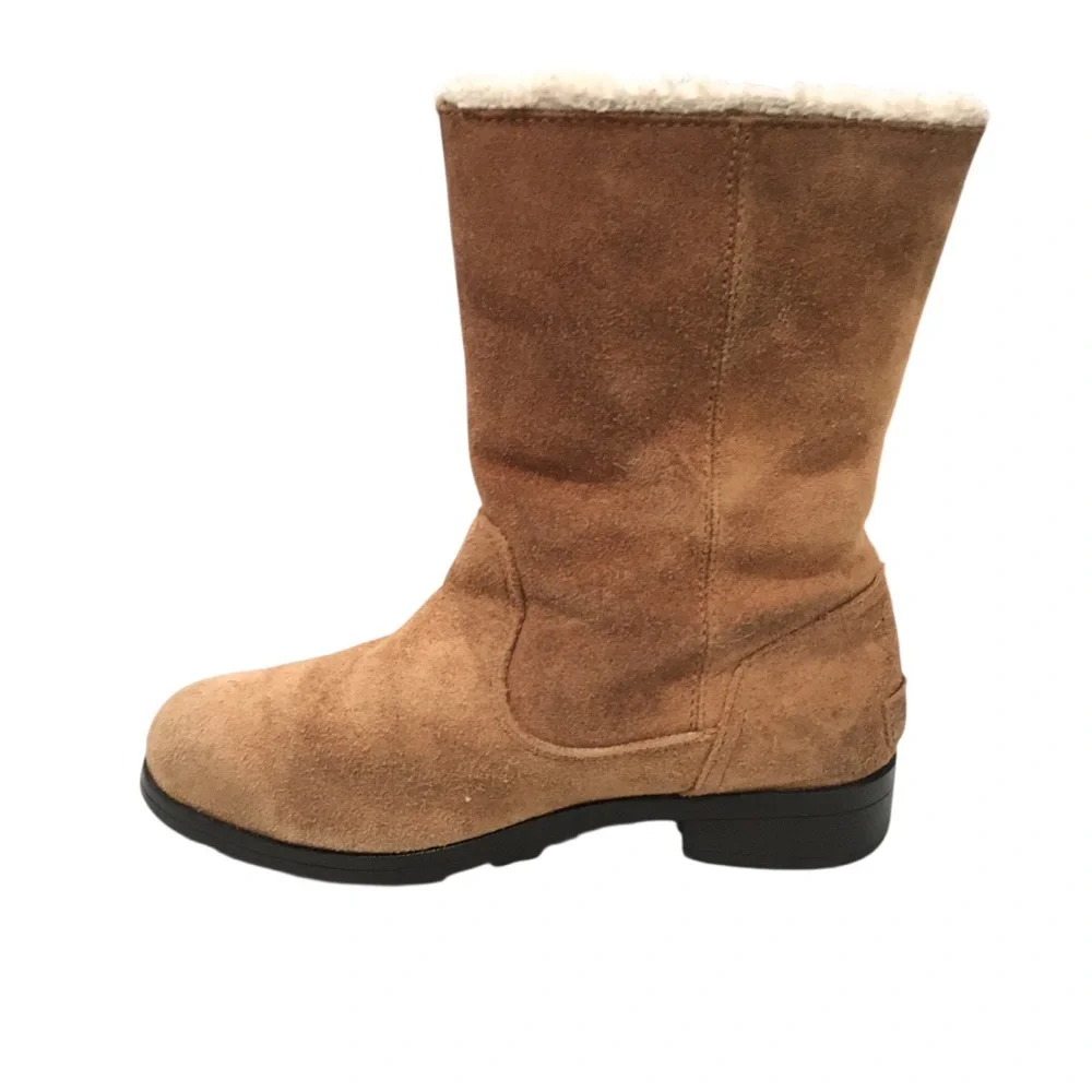 Sorel Waterproof Suede Faux Fur Fold- Over Boots 3